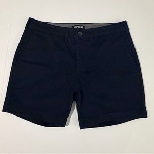 Express Men's Navy Flat Front Shorts